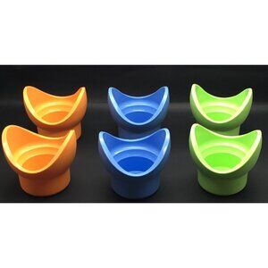 Tupperware Impressions Egg Cups Egg Holder Warmer Blue Green Orange Mold # 3881